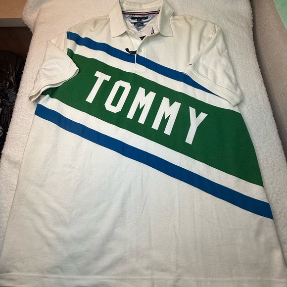 NWT TOMMY HILFIGER MEN'S LOGO PERFORMANCE WICKING Button POLO SHIRT XXL FLAWED! - Picture 1 of 9